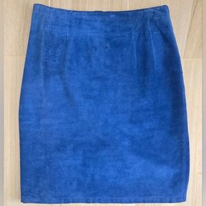 Vintage Brass Plum Nordstrom Blue Leather Skirt
